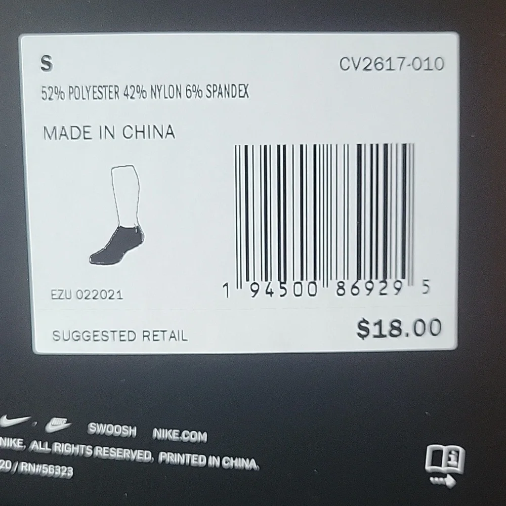 Nike Multiplier Low Black and White Socks.
